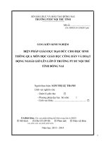 skkn biện pháp giáo dục đạo đức cho học sinh thông qua môn học gdcd và hđngll ở trường ptdtnt tỉnh đồng nai