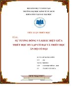 tiểu luận triết học sự tương đồng và khác biệt giữa triết học hy lạp cổ đại và triết học ấn độ cổ đại