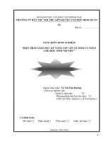 skkn BIỆN PHÁP GIÁO dục kỹ NĂNG GIỮ gìn vệ SINH cá NHÂN CHO học SINH nội TRÚ”