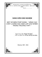 skkn một số biện pháp nhằm  “ nâng cao chất lượng học sinh lớp chủ nhiệm trong trường thpt