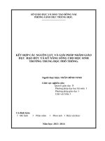 skkn kết hợp các nguồn lực và giải pháp nhằm giáo dục  đạo đức và kỹ năng sống cho học sinh  trường trung học phổ thông.