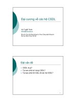 Slide: Bài giảng: Đại cương về các hệ Cơ sở dữ liệu