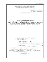 skkn một số biện pháp quản lý học sinh yếu tại trường thpt võ trường toản