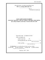 skkn giáo dục đạo đức, truyền thống cho học sinh thông qua hoạt động giáo dục ngoài giờ lên lớp