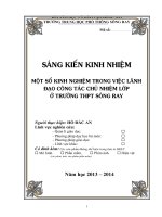 skkn một số kinh nghiệm trong việc lãnh đạo công tác chủ nhiệm lớp ở trường thpt sông ray