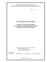 skkn áp dụng ngôn ngữ kí hiệu vào giảng dạy bộ môn địa lí lớp 6 cho học sinh khiếm thính