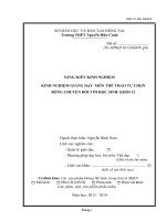 skkn kinh nghiệm giảng dạy  môn thể thao tự chọn bóng chuyền đối với học sinh  khối 12