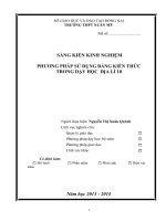 skkn phương pháp sử dụng bảng kiến thức trong dạy học địa lí 10