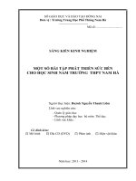 skkn một số bài tập phát triển sức bền cho học sinh nam trường  thpt nam hà