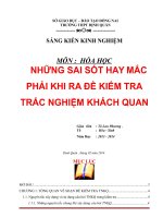 skkn những sai sót hay mắc phải khi ra đề kiểm tra trắc nghiệm khách quan THPT CHuyên lương thế vinh