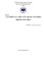vai trò của việc xây dựng văn hóa trong tổ chức