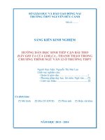 skkn hướng dẫn học sinh tiếp cận bài thơ đàn ghi ta của lor-ca - thanh thảo trong chương trình ngữ văn 12 ở trường thpt
