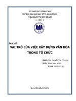 báo cáo vai trò của việc xây dựng văn hóa tổ chức