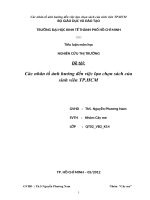 các nhân tố ảnh hưởng đến việc lựa chọn sách của sinh viên tp.hcm