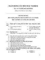 NGÂN HÀNG CÂU HỎI TRẮC NGHIỆM Môn: TƯ TƯỞNG HỒ CHÍ MINH