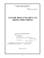 skkn cơ chế phản ứng hữu cơ trong phổ thông