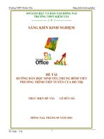 skkn hướng dẫn học sinh yếu,trung bình viết phương trình tiếp tuyến của đồ thị