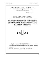 skkn giáo dục một số kỹ năng sống cho học sinh    thông qua giảng dạy môn sinh học