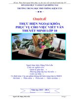 skkn thực hiện ngoại khóa phục vụ cho việc viết văn thuyết minh lớp 10