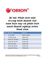 Phân tích môi trường kinh doanh việt nam hiện nay và phân tích swot doanh nghiệp orionfood vina