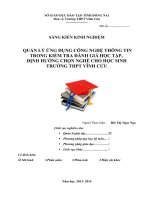 skkn quản lý ứng dụng công nghệ thông tin trong kiểm tra đánh giá học tập, định hướng chọn nghề cho học sinh