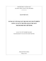 Luận văn: ĐÁNH GIÁ TỔN HẠI GIÁ TRỊ NHÀ ĐẤT DO Ô NHIỄM SUỐI CÁI XUÂN TRƢỜNG QUẬN THỦ ĐỨC THÀNH PHỐ HỒ CHÍ MINH