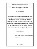 the implementation of consciousness-raising technique on grammar teaching to a class of second-year non-major students at hanoi national university of education
