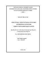 structural and functional features of fronting in english versus vietnamese equivalents = đặc điểm cấu trúc và chức năng của khởi ngữ trong tiếng anh và tương đương trong tiếng việt