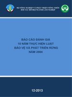 BÁO CÁO ĐÁNH GIÁ 10 NĂM THỰC HIỆN LUẬT BẢO VỆ VÀ PHÁT TRIỂN RỪNG NĂM 2004