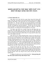 skkn khơi gợi hứng thú học môn ngữ văn đối với học sinh chuyên toán thpt chuyên lương thế vinh