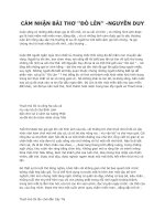 cảm nhận bài thơ ''''đò lèn'''' -nguyễn duy