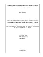 using short stories in teaching english in the context of vietnam australia school - hanoi = việc sử dụng truyện ngắn trong giảng dạy tiếng anh tại ngữ cảnh trường trung học việt úc - hà nội