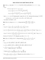 Một số bài toán khó trong đề thi đại học