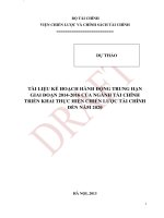 TÀI LIỆU KẾ HOẠCH HÀNH ĐỘNG TRUNG HẠN GIAI ĐOẠN 2014-2016 CỦA NGÀNH TÀI CHÍNH TRIỂN KHAI THỰC HIỆN CHIẾN LƯỢC TÀI CHÍNH ĐẾN NĂM 2020