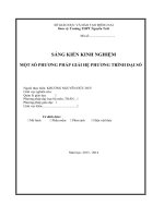 skkn một số phương pháp giải hệ phương trình đại số