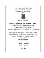 the language mixing phenomena in verbal communicative process between vietnamese and english ( viewed from language, cultural and social perspective