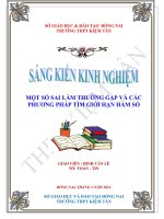 skkn một số sai lầm thường gặp và các phương pháp tìm giới hạn hàm số