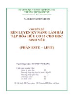 skkn rèn luyện kỹ năng làm bài tập hóa hữu cơ 12 cho học sinh yếu