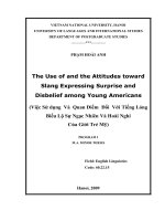 the use of and the attitudes toward slang expressing surprise and disbelief among young americans = việc sử dụng và quan điểm đối với tiếng lóng biểu lộ sự ngạc nhiên và hoài nghi của giới trẻ mỹ