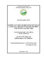 Nghiên cứu một số biện pháp kỹ thuật canh tác chè kim tuyên để chế biến chè OLong tại phú thọ