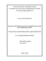 translation equivalence of terms in quan ho bac ninh folk songs = tương đương trong dịch thuật ngữ dân ca quan họ bắc ninh