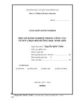 skkn một số kinh nghiệm trong công tác tuyển chọn bồi dưỡng học sinh giỏi