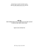 một số biện pháp nâng cao hiệu quả dạy học lịch sử ở trường phổ thông trung học