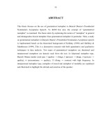 the use of grammatical metaphors in barack obama’s presidential nomination acceptance speech = cách sử dụng ẩn dụ ngữ pháp trong bài diễn văn chấp nhận sự tiến cử làm ứng viên tổng thống của ông barack obama