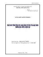 skkn hóa học phát huy tính tích cực, khả năng tư duy của học sinh thông qua tiết luyện tập
