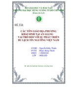 các tôn giáo địa phương khai sinh tại an giang vai trò đối với sự phát triển du lịch tín ngưỡng việt