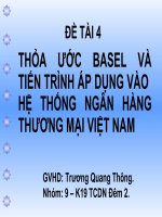 báo cáo thỏa ước basel và tiến trình áp dụng vào hệ thống ngân hàng tmvn