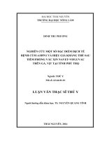 nghiên cứu một số đặc điểm dịch tễ bệnh cúm a h5n1 và hiệu giá kháng thể sau tiêm phòng vắc xin navet-vifluvac trên gà, vịt tại tỉnh phú thọ