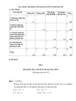 ĐỀ KIỂM TRA đại số lớp 9 CHƯƠNG III