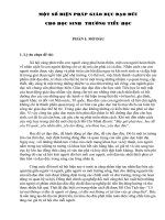 MỘT SỐ BIỆN PHÁP GIÁO DỤC ĐẠO ĐỨC CHO HỌC SINH  TRƯỜNG TIỂU HỌC